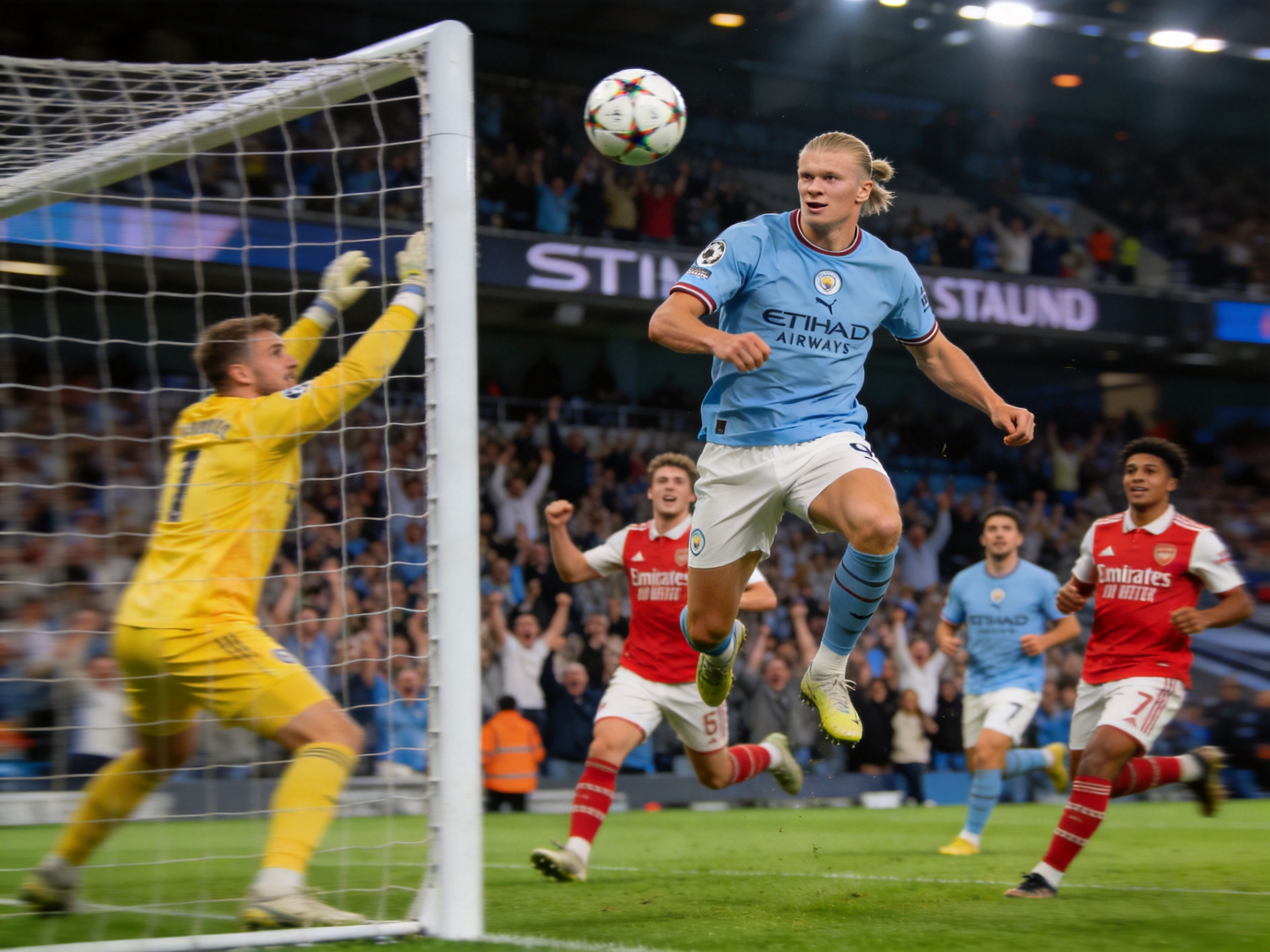 曼城对阵阿森纳比赛精彩瞬间